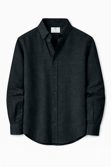 IVAR Charcoal Linen Shirt - Front View - IVAR Clothing
