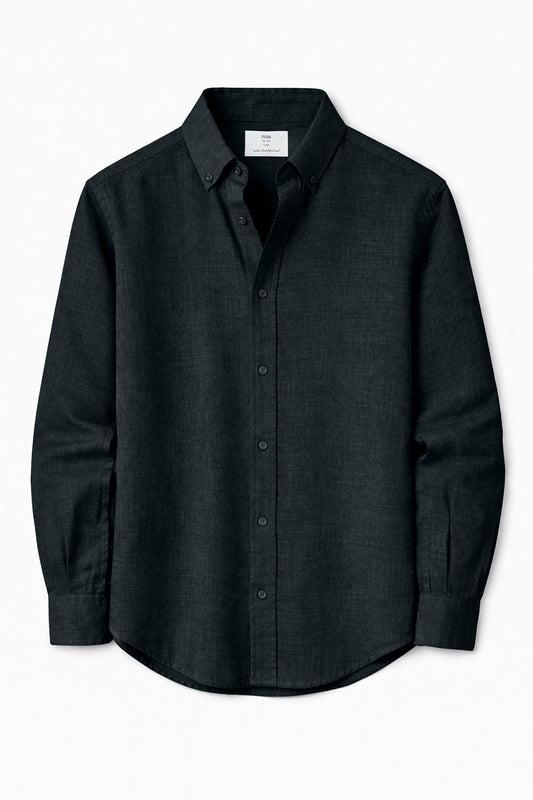 IVAR Charcoal Linen Shirt - Front View - IVAR Clothing