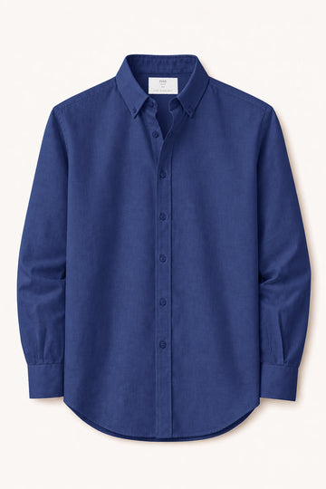 IVAR® Storm Blue Linen Texture Buttondown Shirt