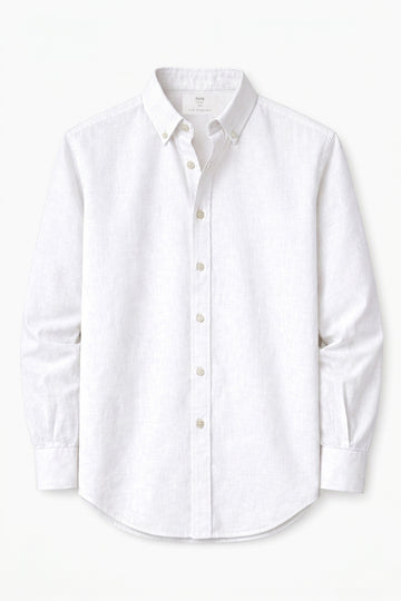 IVAR® White Linen Texture Buttondown Shirt