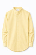 Yellow Collar Linen Shirt with band collar and long sleeves
