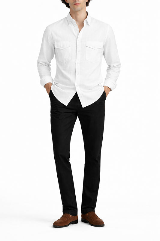 IVAR® White Italian Linen Shirt