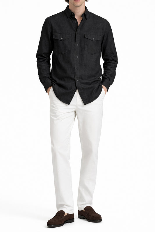 IVAR® Charcoal Italian Linen Shirt