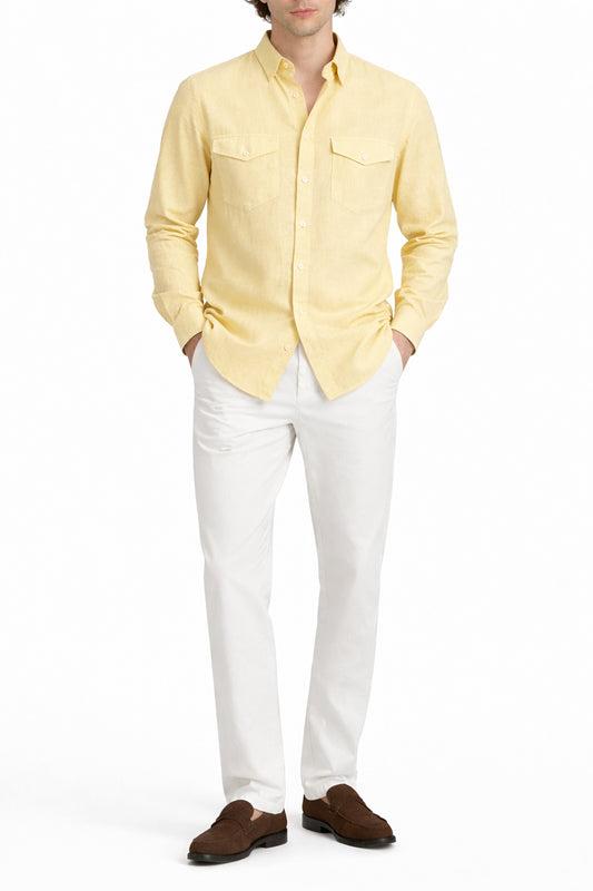 IVAR® Light Khaki Italian Linen Shirt