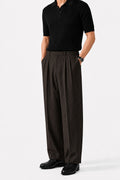 IVAR Brown Luxe Pinstripe Pant - Styled Outfit View - IVAR Clothing