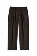 IVAR Brown Luxe Pinstripe Pant - Flat Lay - IVAR Clothing