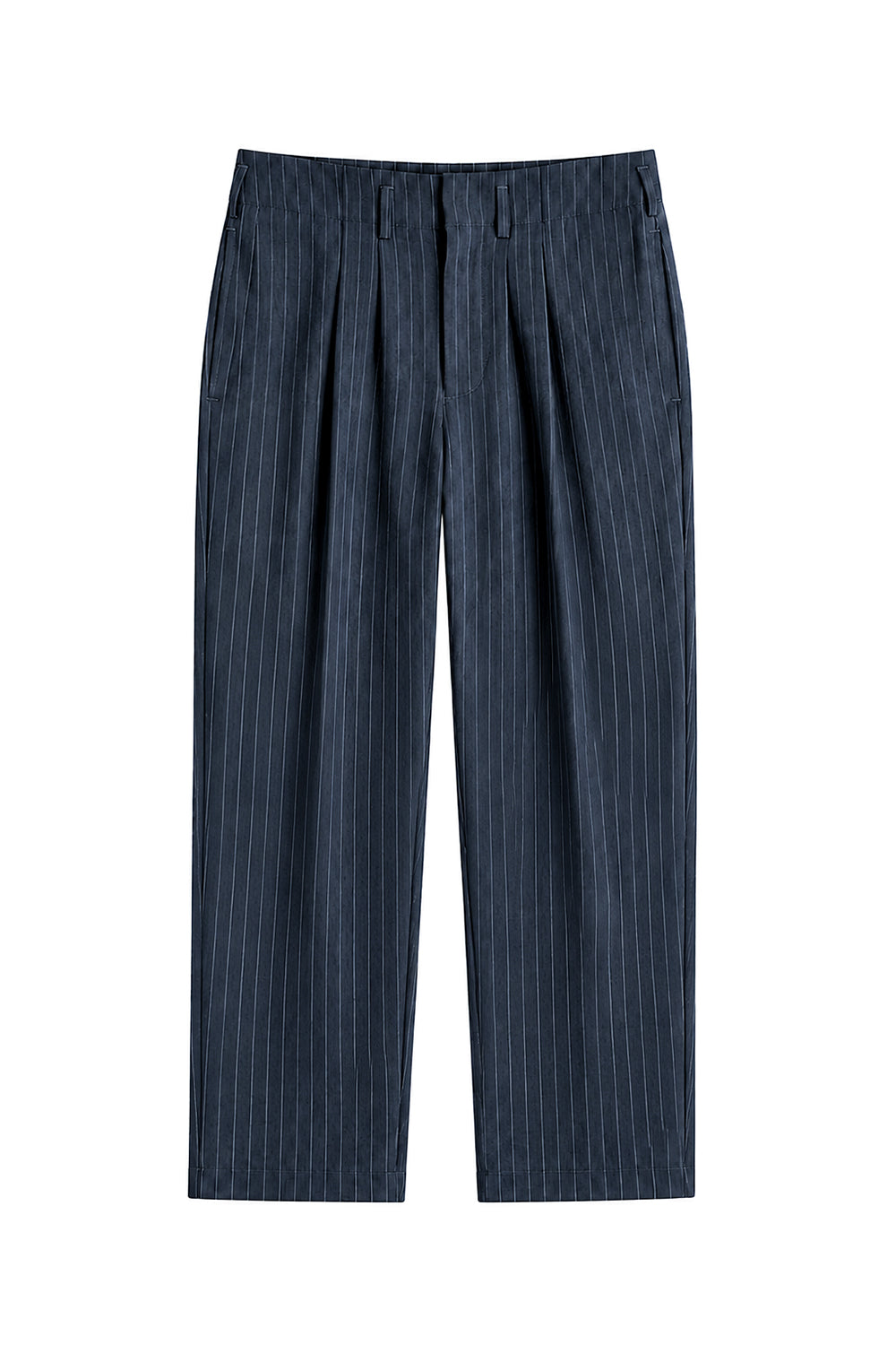 IVAR Navy Luxe Pinstripe Pant - Flat Lay - IVAR Clothing