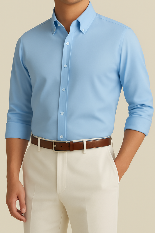 IVAR® Off Steel Blue Sateen Shirt