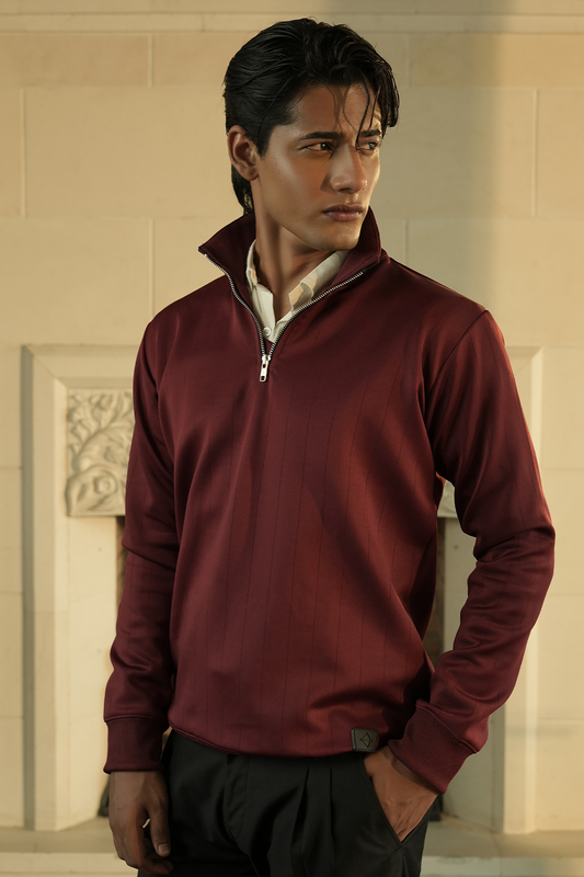 IVAR® Burgundy Scuba Drop Needle Quarter Zipper