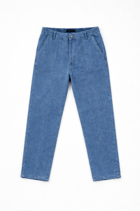 IVAR® French Terry Medium Blue Pleated Denim