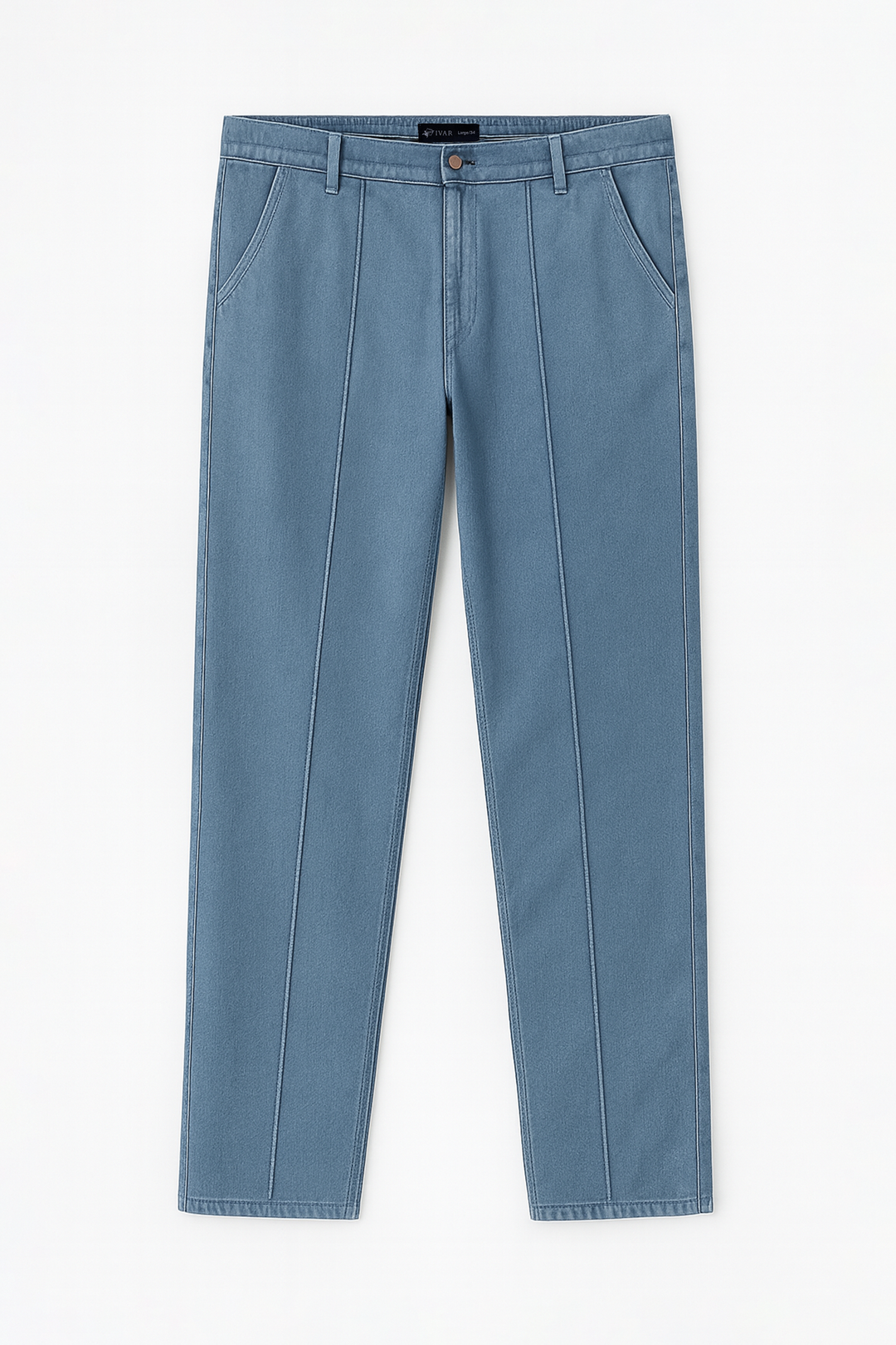 IVAR® French Terry Medium Blue Pleated Denim