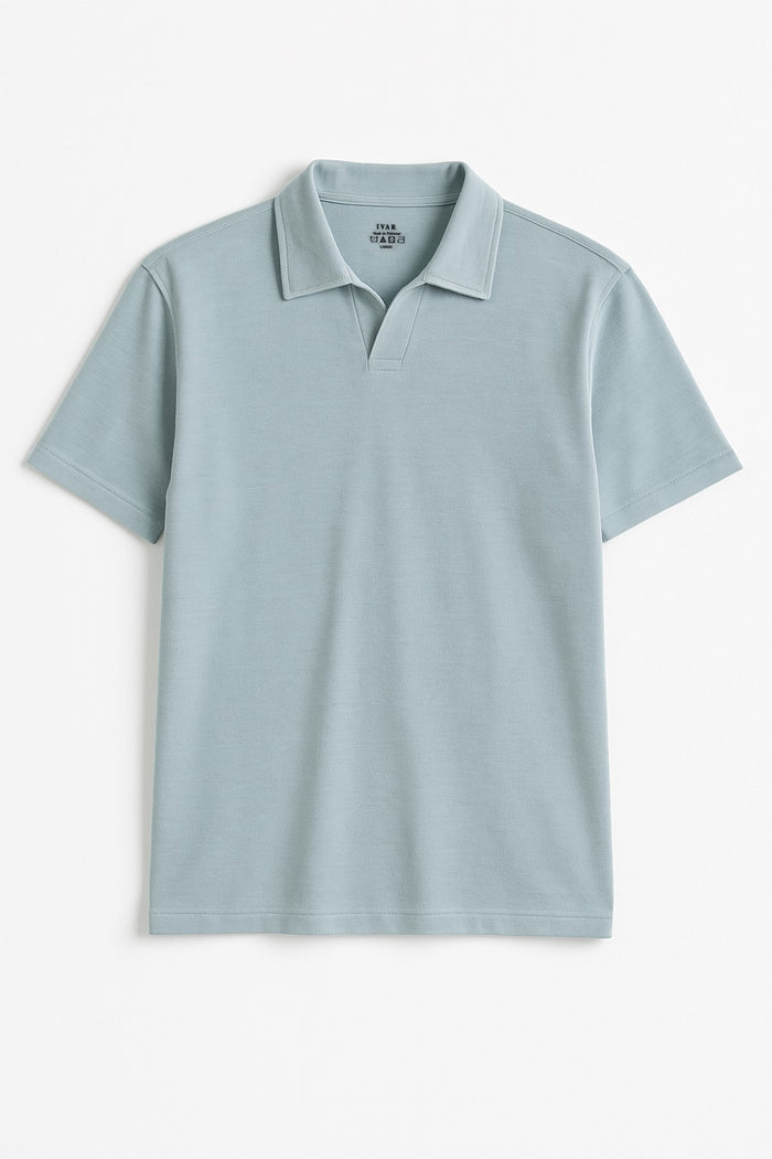 IVAR® Mint Green Johnny Collar Polo