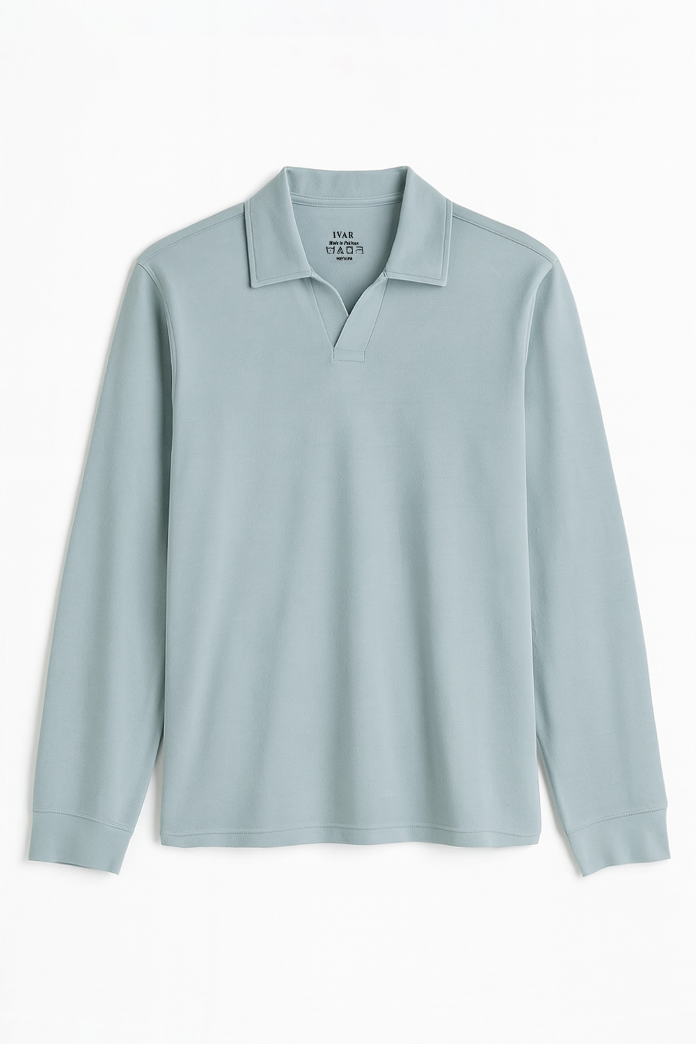 IVAR® Mint Green Full Sleeve Johnny Collar Polo