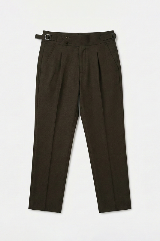 IVAR® Mud Brown Pleated Gurkha Pants