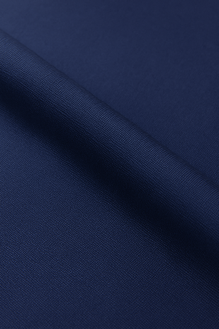 IVAR®  Navy  Jacquard Cuban Collar Shirt