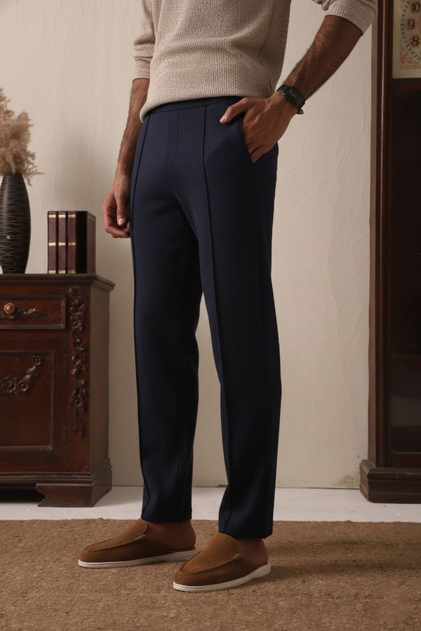 IVAR® Navy Stapered Knitted Pants