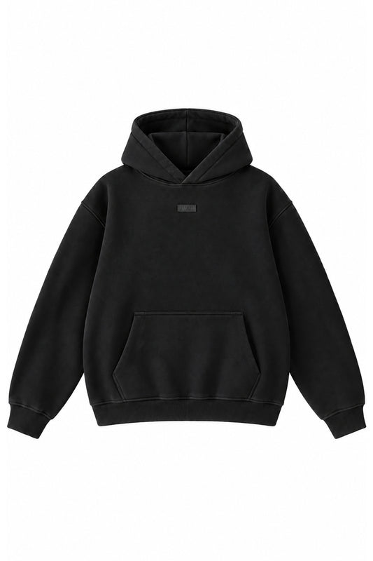 IVAR Black NYC Hoodie, flat lay front view