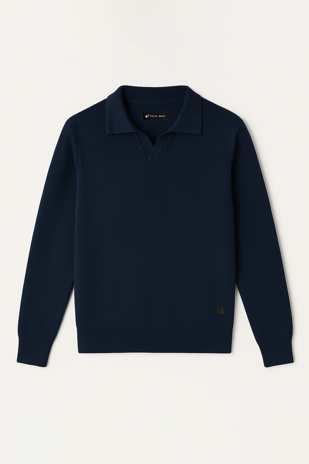 IVAR® Navy Johnny Collar Ribline Polo