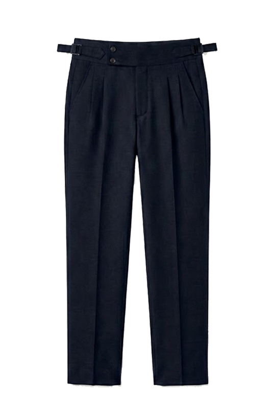 IVAR® Navy Pleated Gurkha Pants