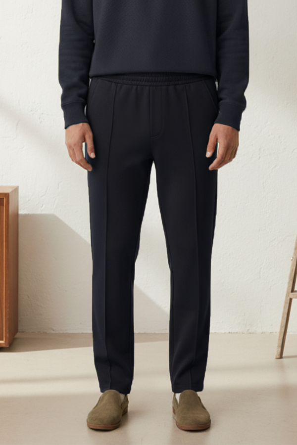 IVAR® Navy Fleece Pleated Pants