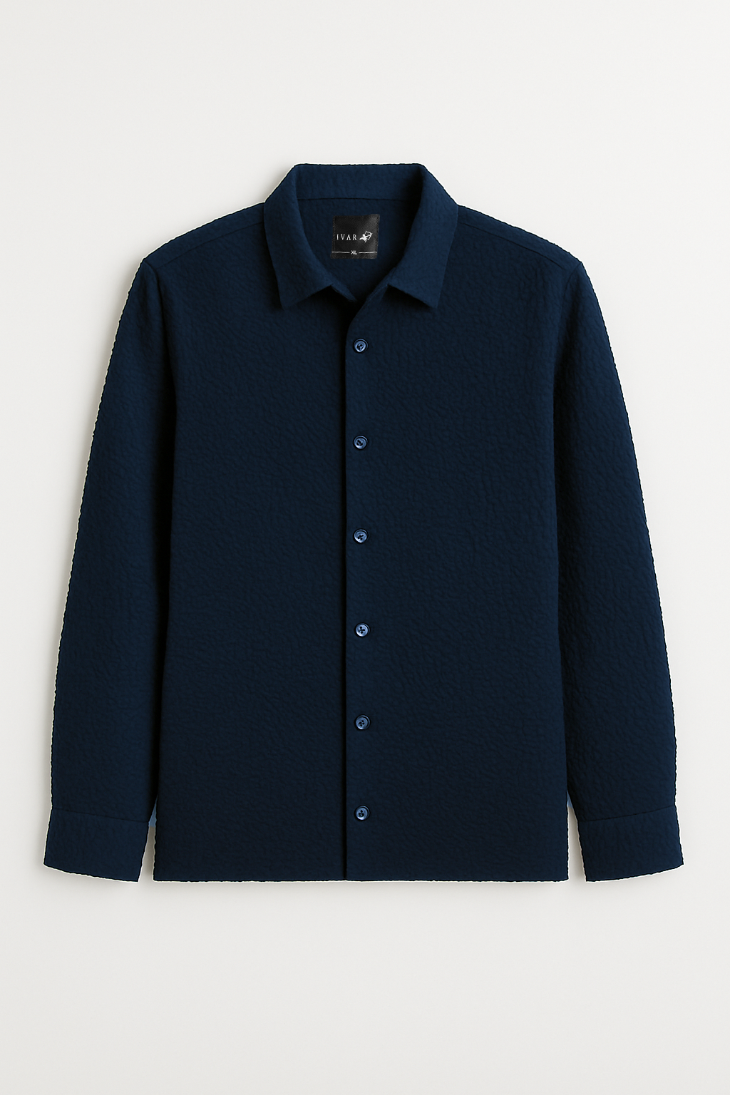 IVAR Oversized Seersucker Navy Shirt