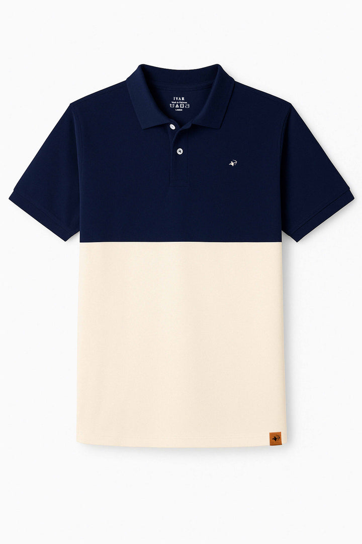 IVAR® Blue & Cream Duo Tone Polo