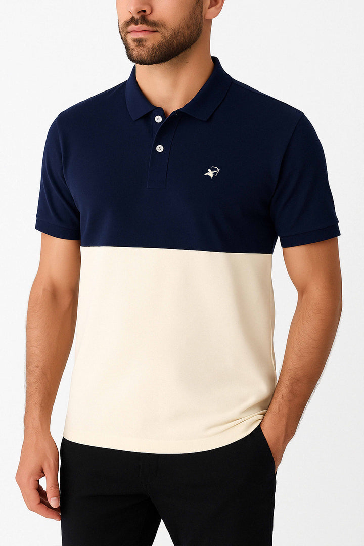 IVAR® Blue & Cream Duo Tone Polo