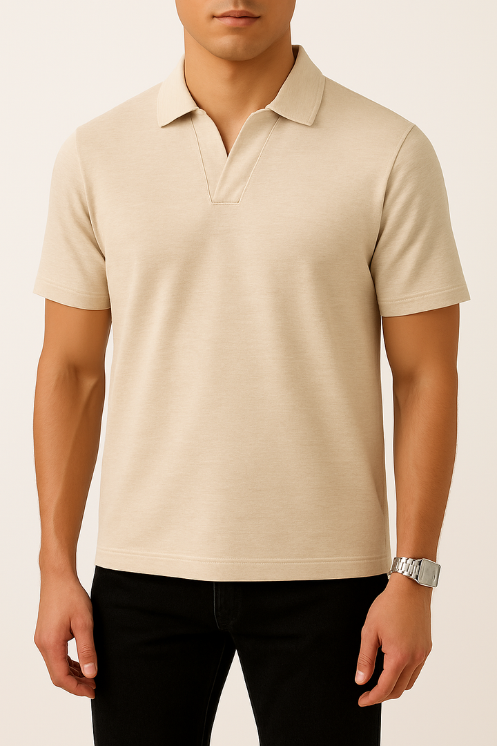 IVAR® Oat Meal Johnny Collar Polo