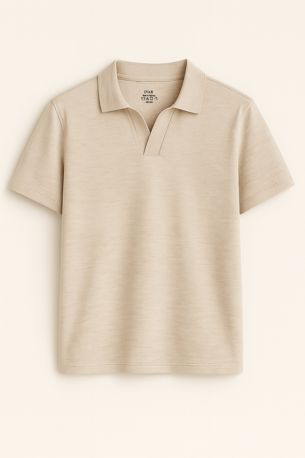 IVAR® Oat Meal Johnny Collar Polo