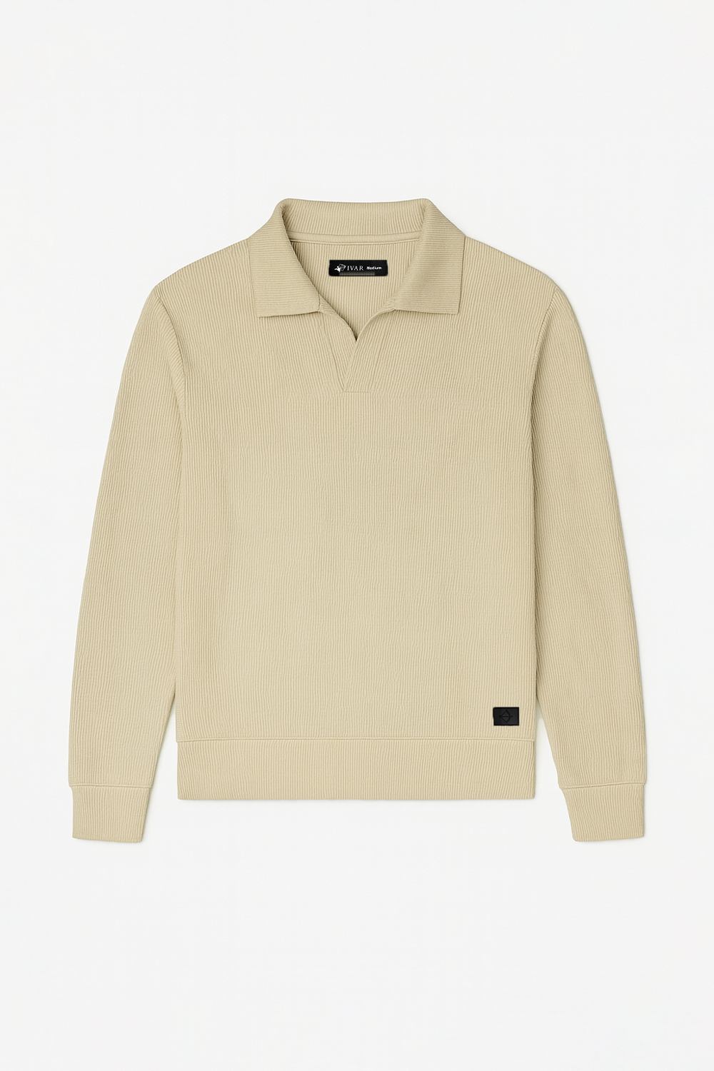 IVAR® Oatmeal Johnny Collar Ribline Polo