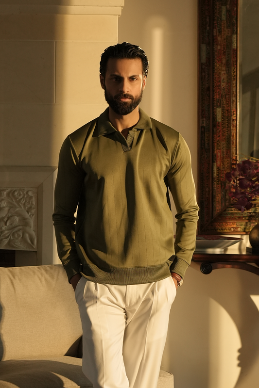 IVAR® Olive Green Scuba Drop Needle Polo