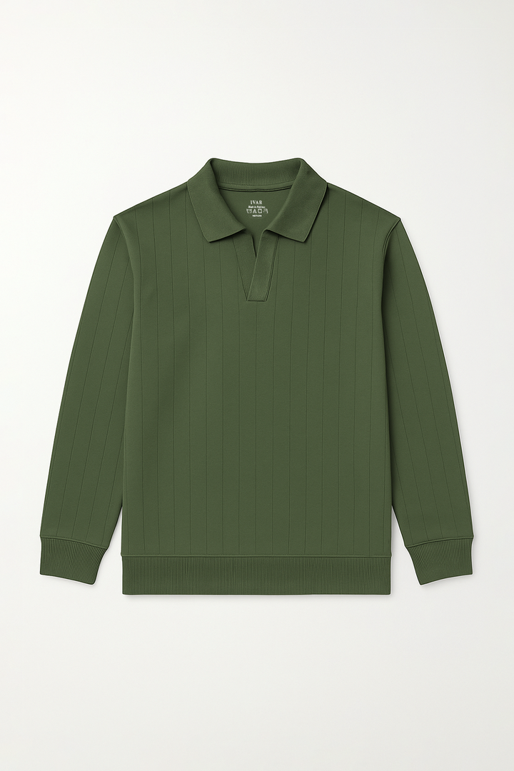 IVAR® Olive Green Scuba Drop Needle Polo