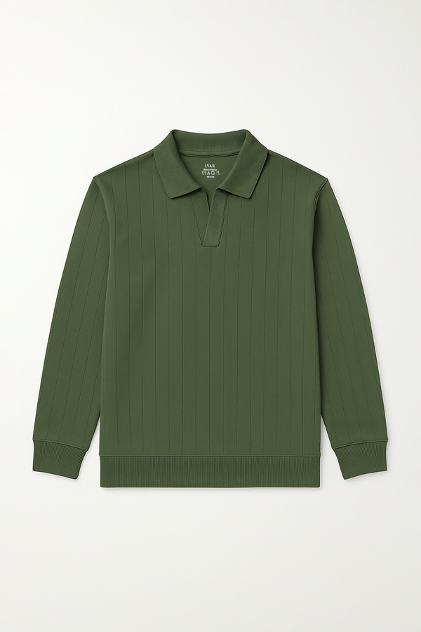 IVAR® Olive Green Scuba Drop Needle Polo