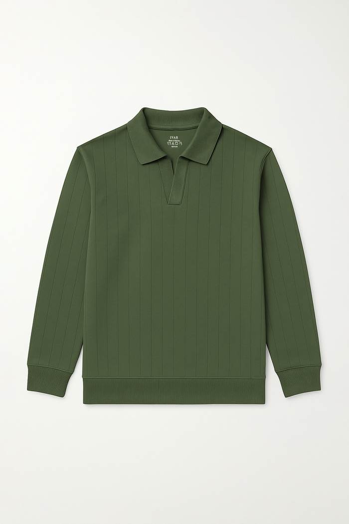 IVAR® Olive Green Scuba Drop Needle Polo