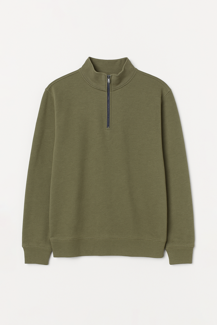 IVAR® Olive Green Fleece Quarter Zipper