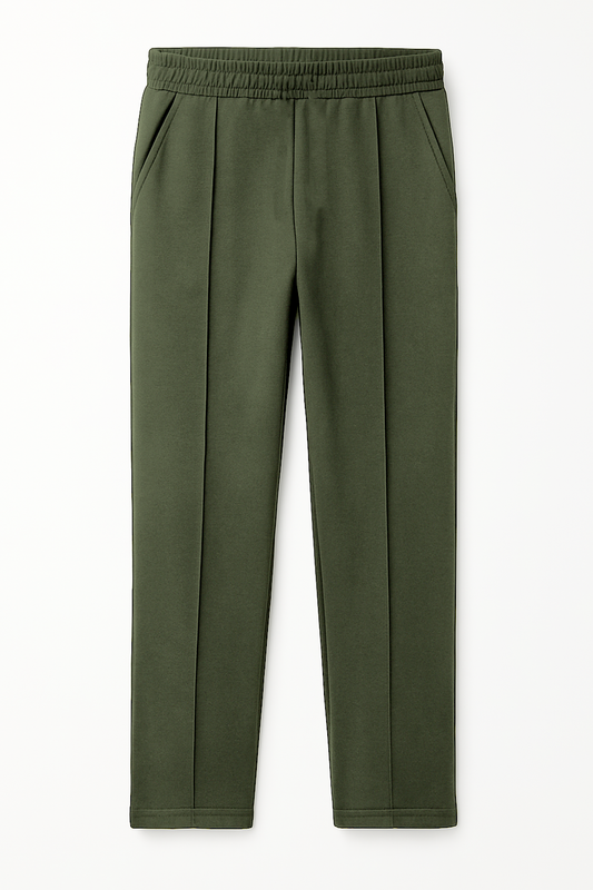 IVAR® Olive Green Fleece Pleated Pants
