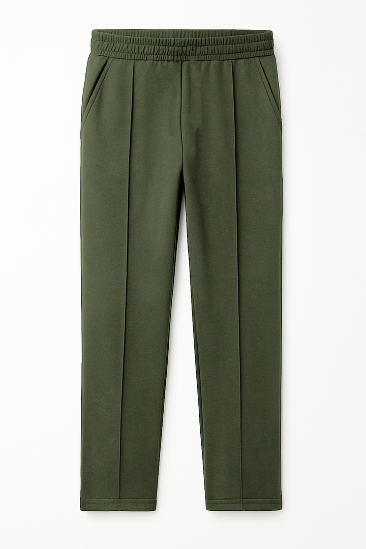 IVAR® Olive Green Fleece Pleated Pants