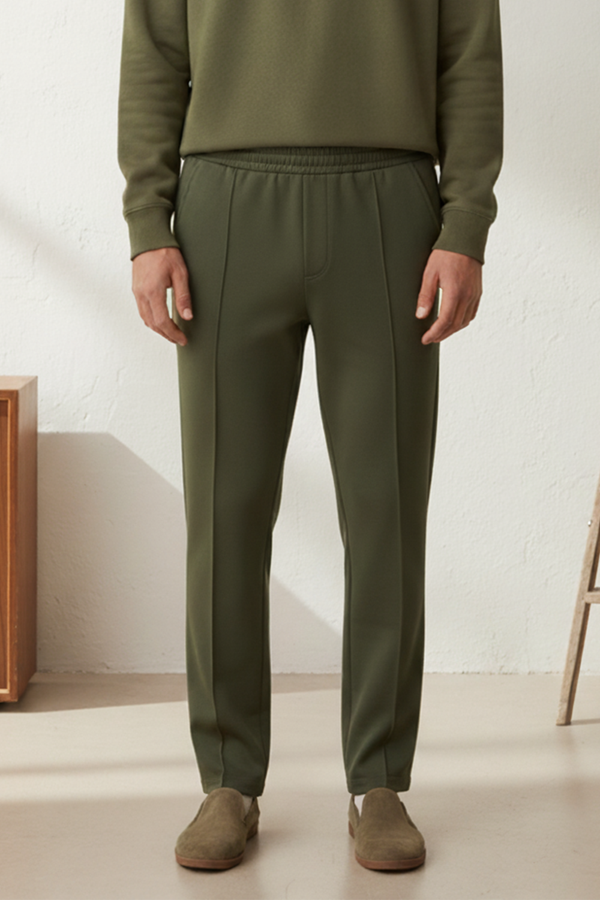 IVAR® Olive Green Fleece Pleated Pants
