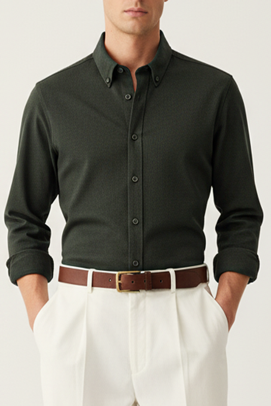 IVAR® Non Iron Olive Green Shirt