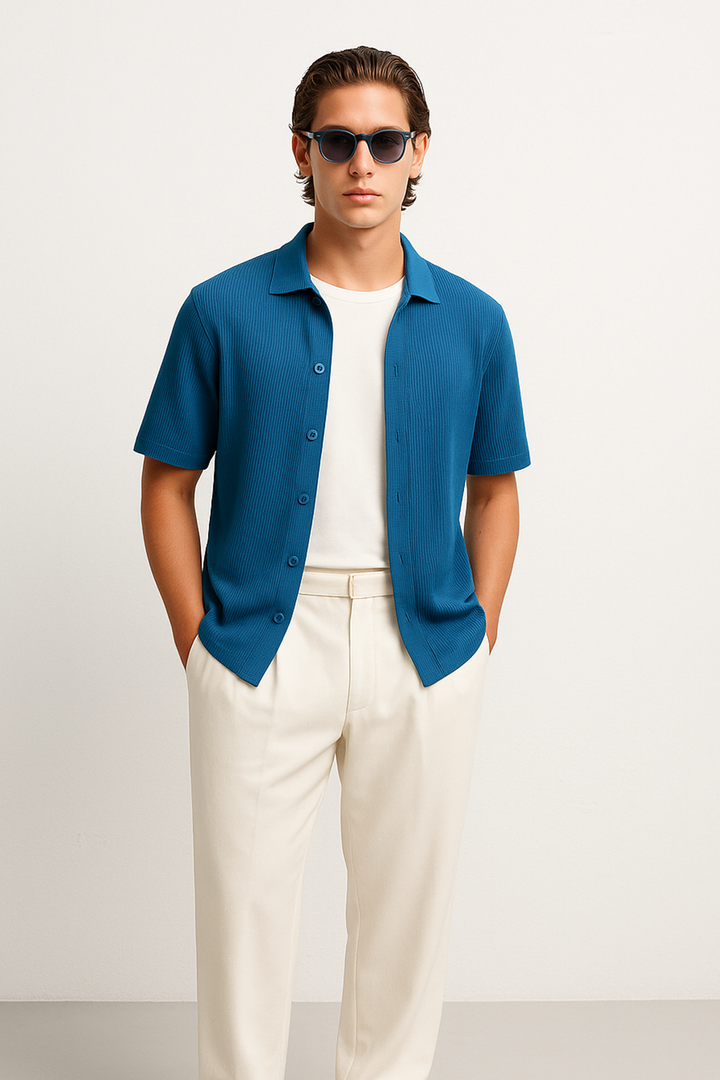 IVAR® Olympic Blue Ribbed Shirt