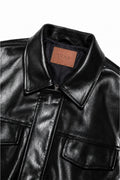 IVAR Black Outlaw Leather Jacket - Close-Up Collar Detail - IVAR Clothing