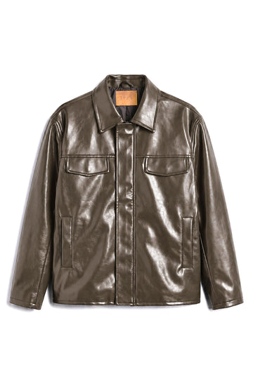 IVAR Brown Outlaw Leather Jacket - Front View - IVAR Clothing