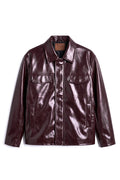 IVAR Maroon Outlaw Leather Jacket - Front View - IVAR Clothing