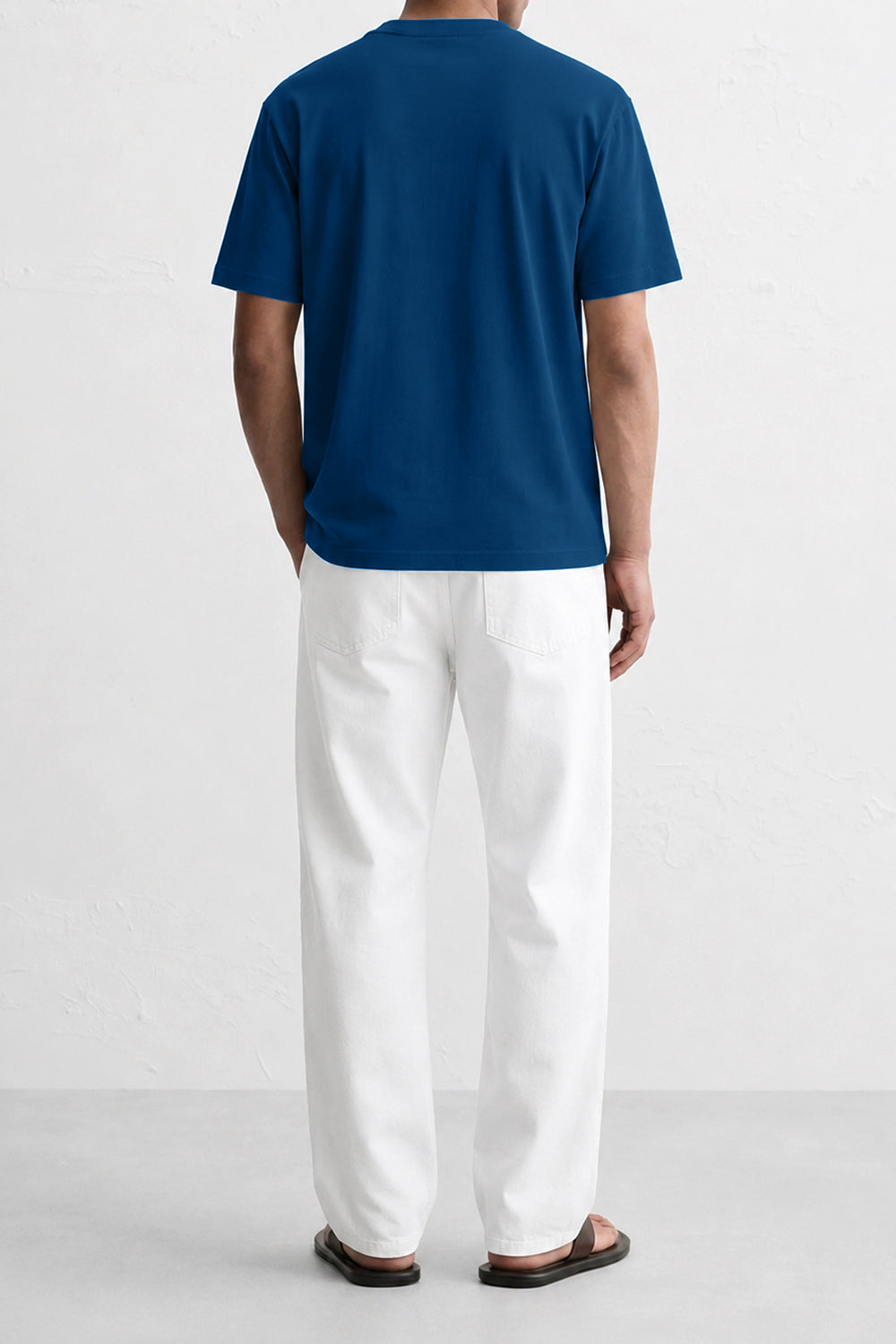 IVAR Ink Blue Oversized Tshirt - Model Wearing, Back View - IVAR Clothing