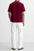 IVAR Maroon Oversized Tshirt - Model Wearing, Back View - IVAR Clothing