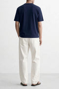 IVAR Navy Oversized T-Shirt – navy loose-fit oversized tee, view 3