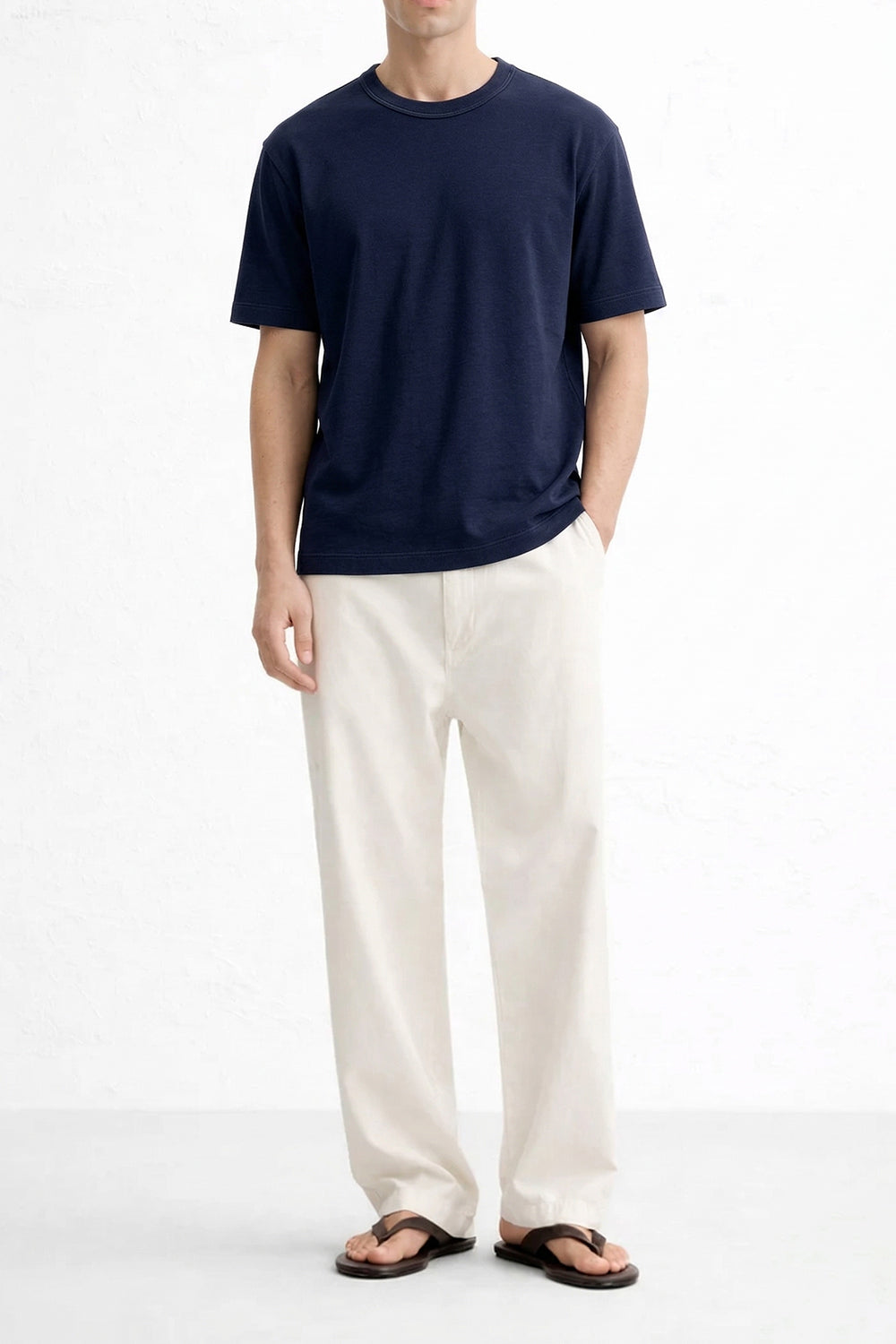 IVAR Navy Oversized T-Shirt – navy loose-fit oversized tee, view 2