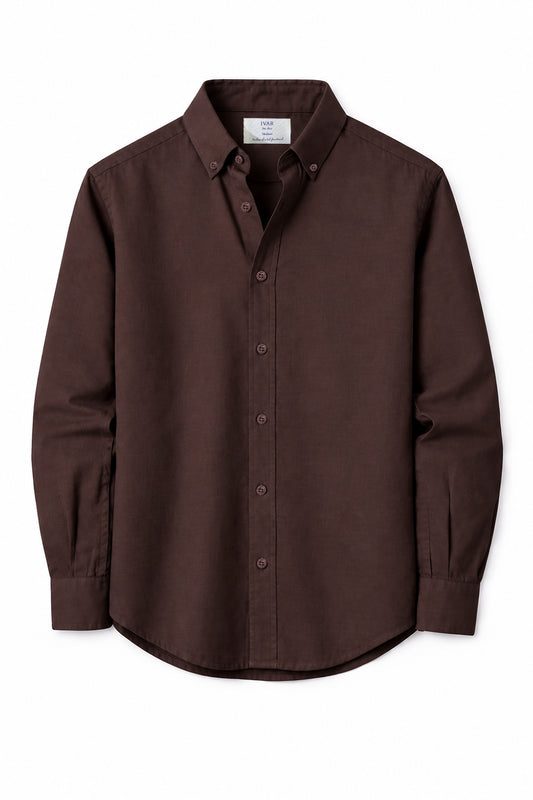IVAR Brown Oxford Shirt - Front View - IVAR Clothing