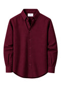 IVAR Maroon Oxford Shirt – men's maroon button-down oxford shirt in chambray cotton