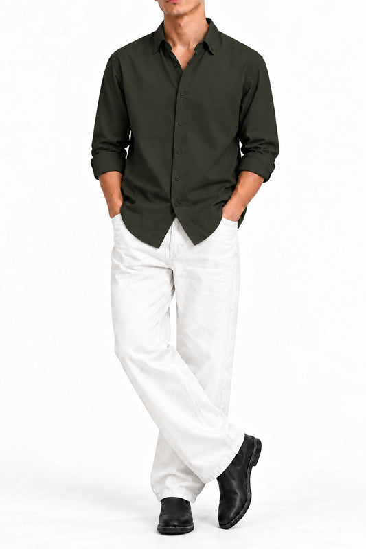 IVAR Olive Oxford Shirt